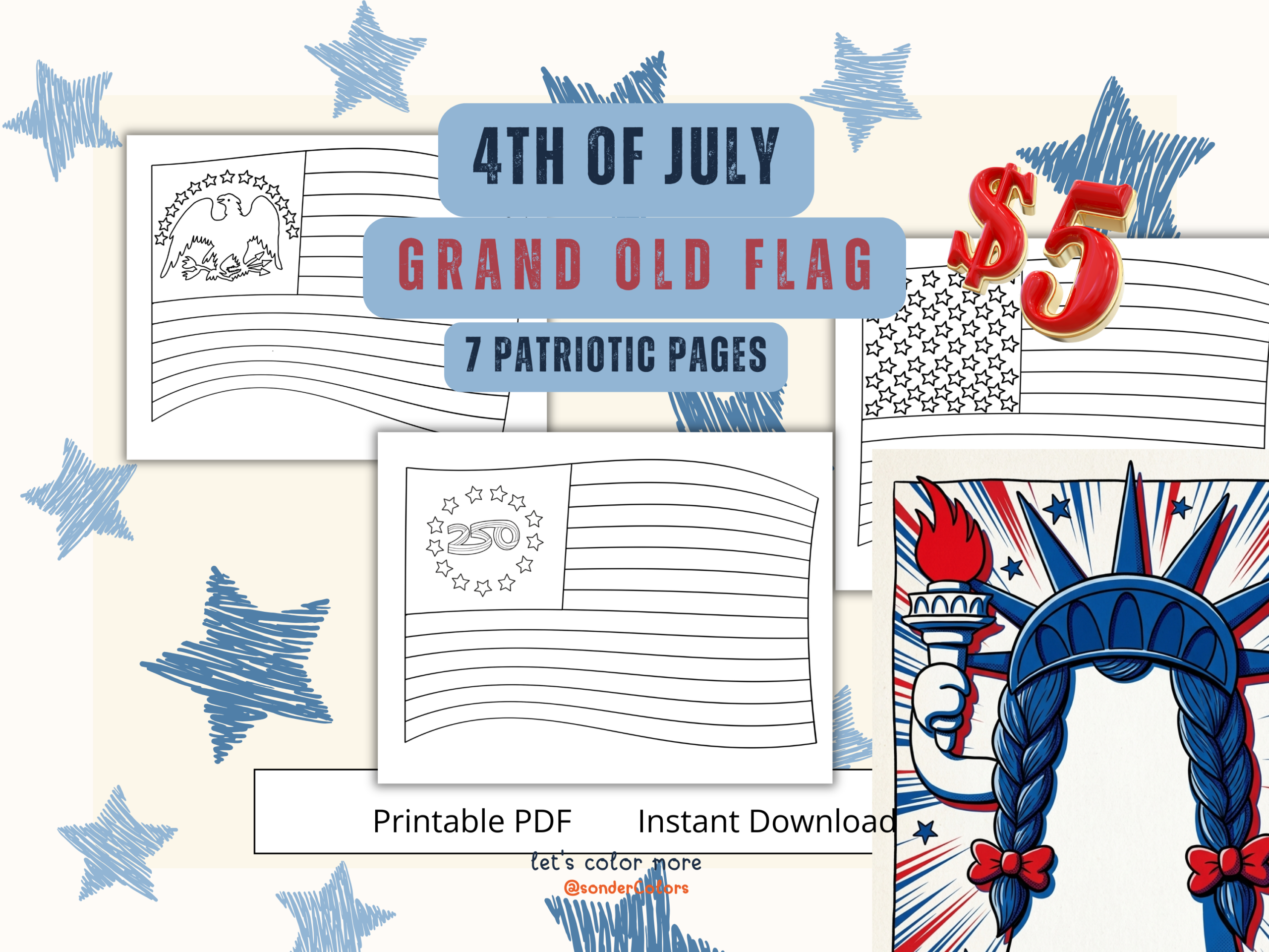 Grand Old Flag Coloring Pages on Etsy Grand Old Flag Coloring Pages on Etsy